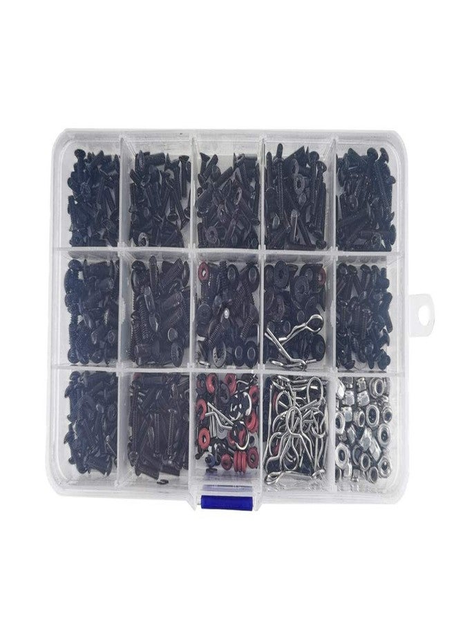 Nuofan 500pcs RC Car Screws Kits M3/M4/E Buckle/Shell Buckle/Screw Nuts/Hex Screws/Plugs RC Repair Tool Kit for HSP/Wltoys/Traxxa Scale RC Cars (500pcs) - Image 5